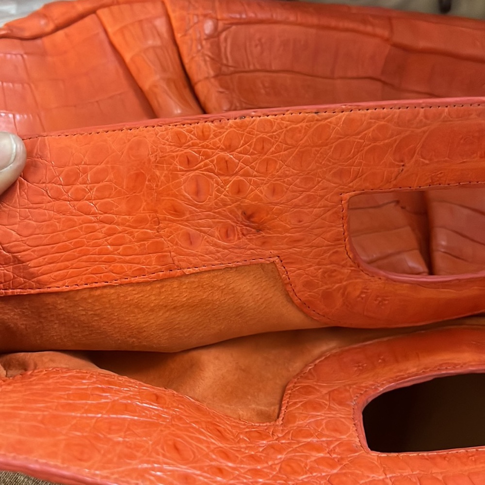 Nancy Gonzales beautiful burnt orange genuine leather clutch. They’re back!!!! - Picture 11 of 12